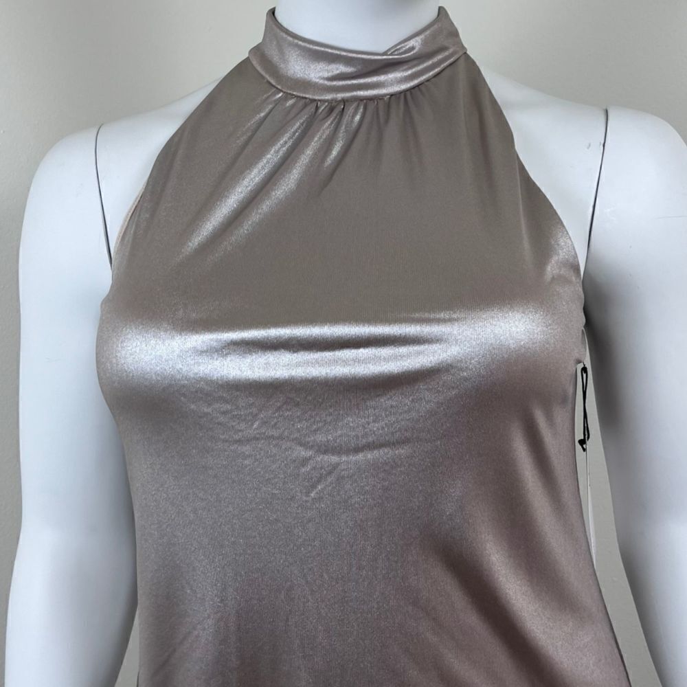 Bailey 44 Women Size L Director Cut Gold Matallic Shift Pullover Mini NEW Dress - Picture 3 of 17